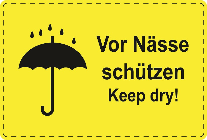 Versandaufkleber "Vor Nässe schützen Keep dry!" aus Plastik