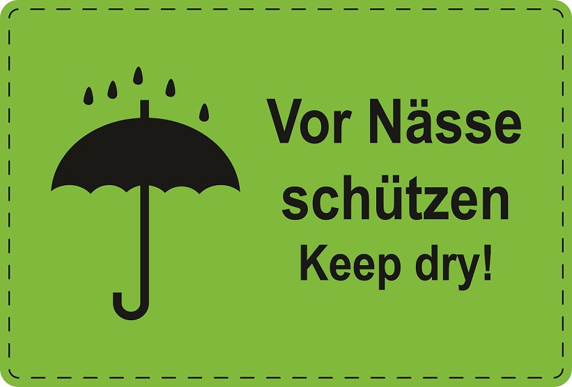 Versandaufkleber "Vor Nässe schützen Keep dry!" aus Plastik