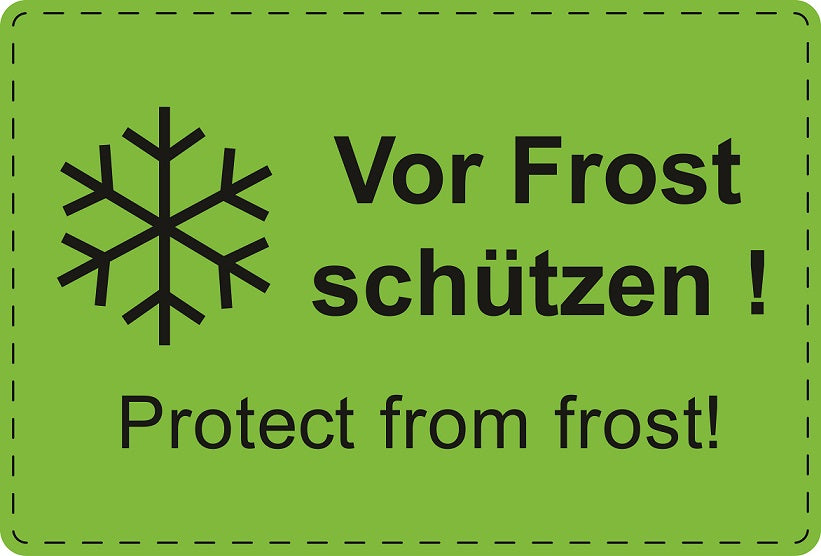 Versandaufkleber "Vor Frost schützen! Protect from frost!" aus Papier