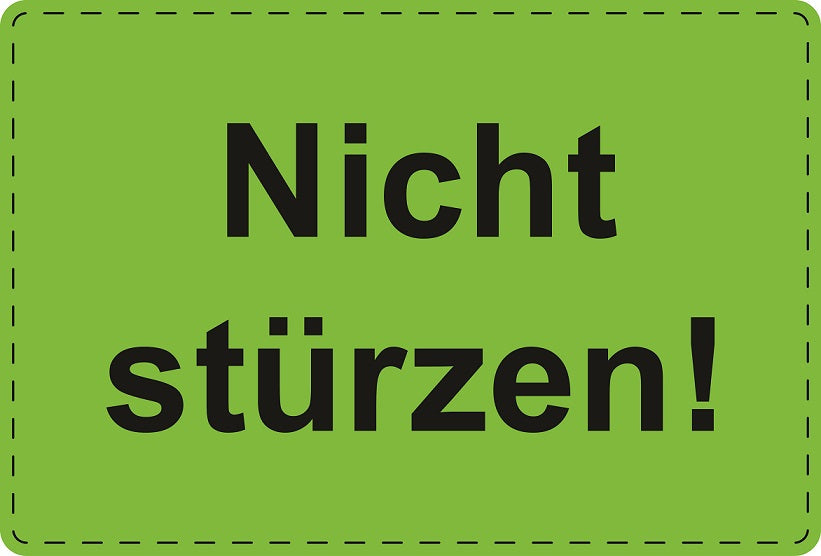 Versandaufkleber "Nicht stürzen!" aus Plastik