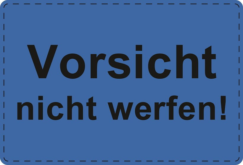 Versandaufkleber "Vorsicht nicht werfen!" aus Plastik