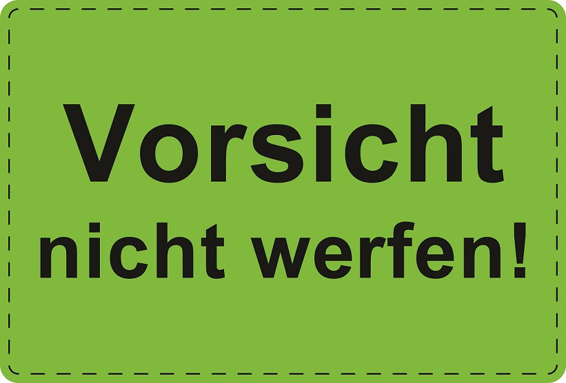 Versandaufkleber "Vorsicht nicht werfen!" aus Plastik