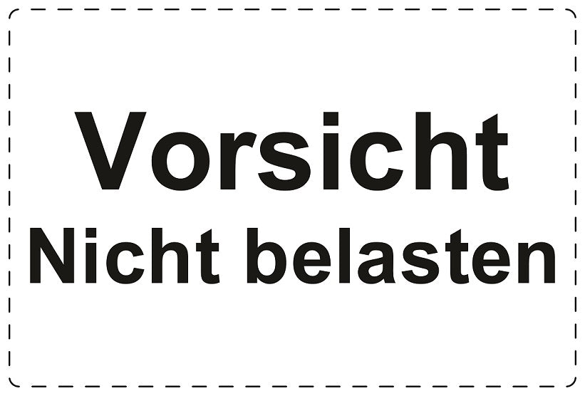 Versandaufkleber "Vorsicht Nicht belasten" aus Papier