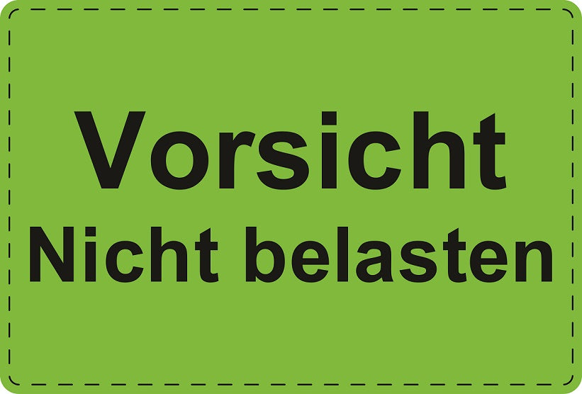 Versandaufkleber "Vorsicht Nicht belasten" aus Papier