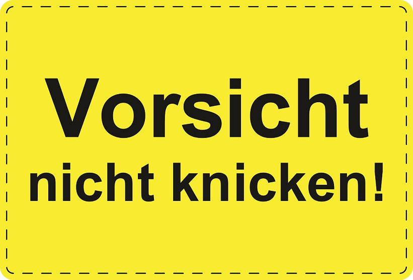 Versandaufkleber "Vorsicht nicht knicken!" aus Plastik