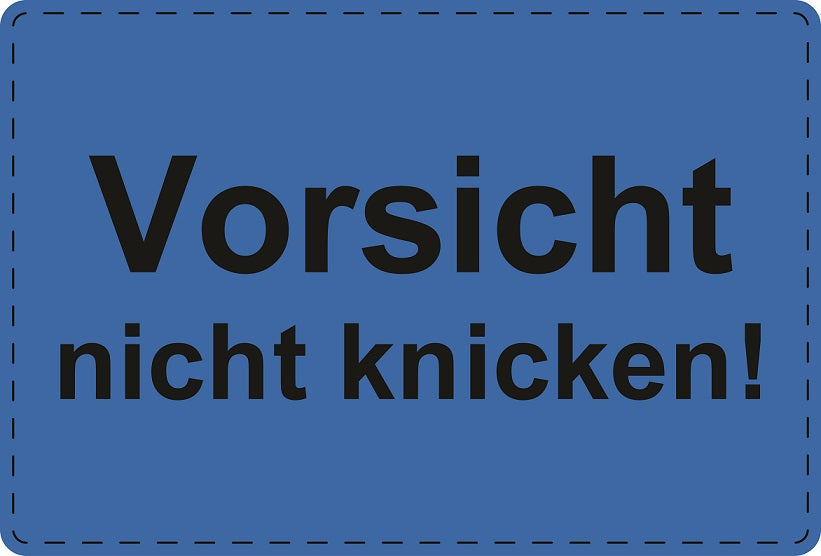 Versandaufkleber "Vorsicht nicht knicken!" aus Plastik