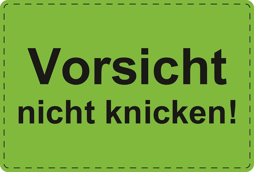 Versandaufkleber "Vorsicht nicht knicken!" aus Plastik
