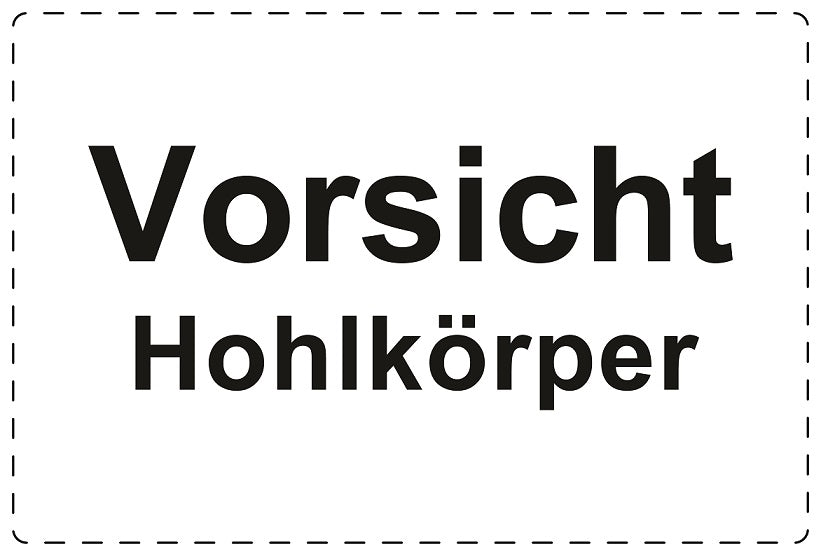 Versandaufkleber "Vorsicht Hohlkörper" aus Papier