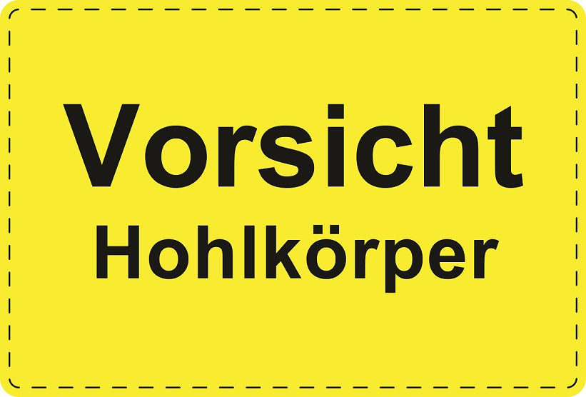 Versandaufkleber "Vorsicht Hohlkörper" aus Papier