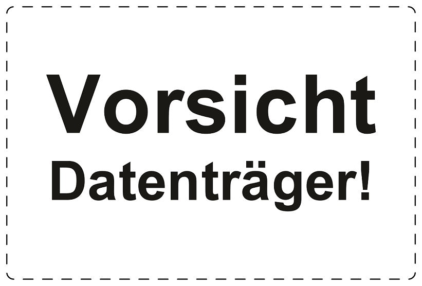 Versandaufkleber "Vorsicht Datenträger!" aus Papier