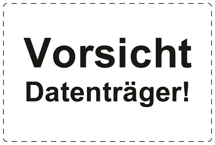 Versandaufkleber "Vorsicht Datenträger!" aus Plastik