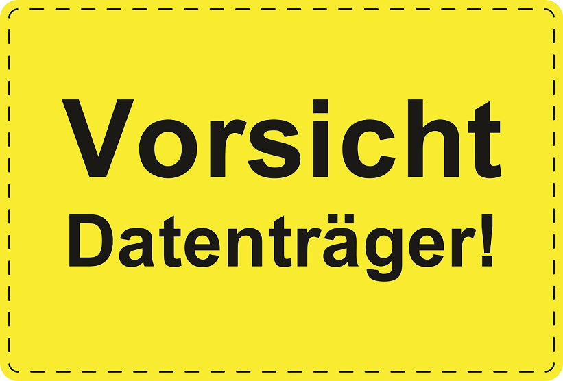 Versandaufkleber "Vorsicht Datenträger!" aus Papier