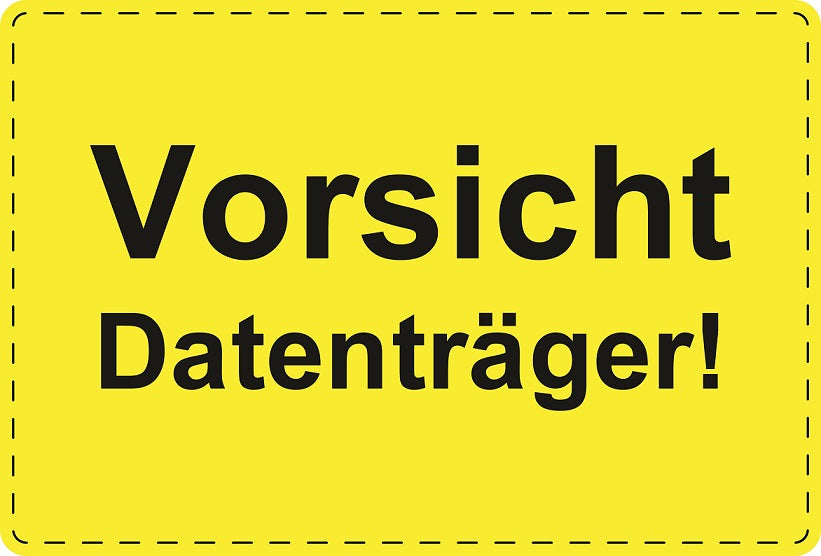Versandaufkleber "Vorsicht Datenträger!" aus Plastik