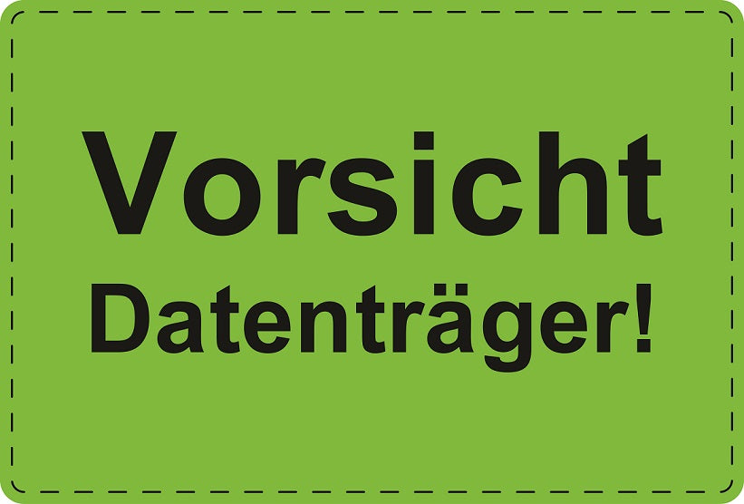 Versandaufkleber "Vorsicht Datenträger!" aus Papier