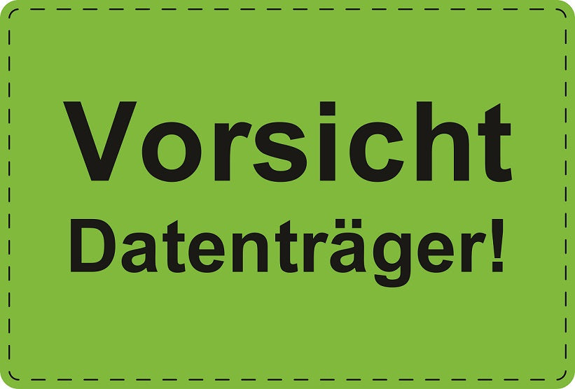 Versandaufkleber "Vorsicht Datenträger!" aus Plastik