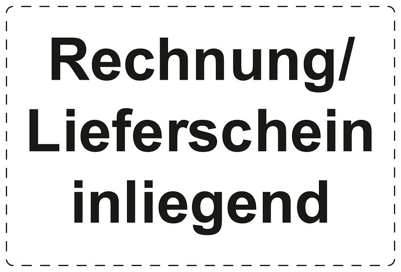 Versandaufkleber "Rechnung/ Lieferschein inliegend" aus Papier