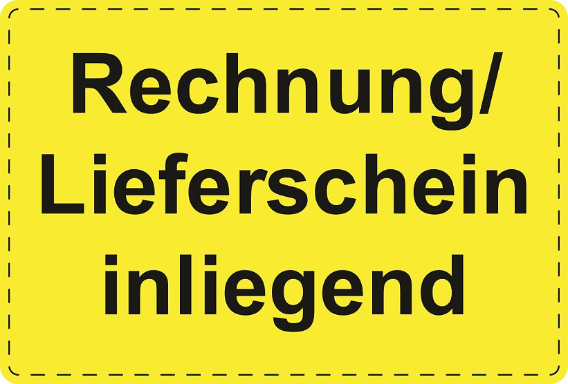 Versandaufkleber "Rechnung/ Lieferschein inliegend" aus Papier