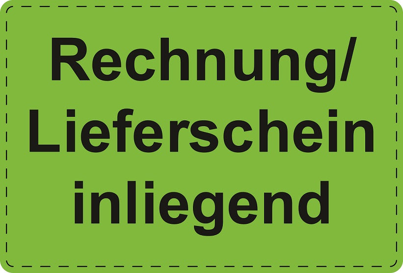 Versandaufkleber "Rechnung/ Lieferschein inliegend" aus Papier