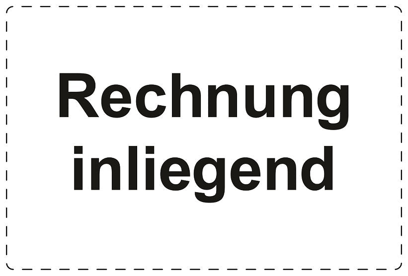 Versandaufkleber "Rechnung inliegend" aus Plastik