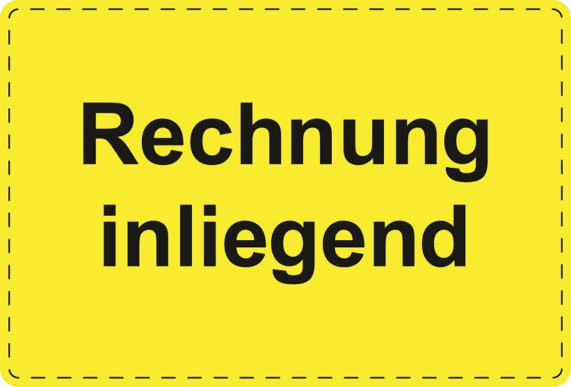 Versandaufkleber "Rechnung inliegend" aus Plastik