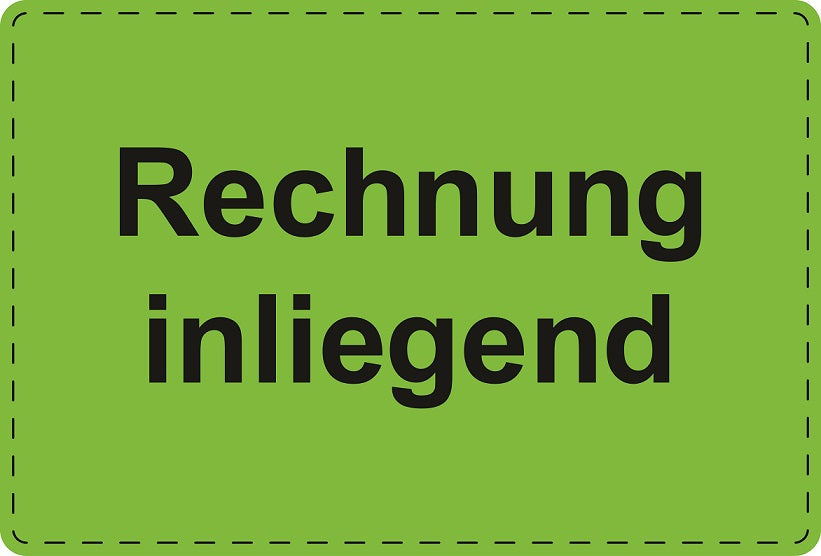 Versandaufkleber "Rechnung inliegend" aus Plastik