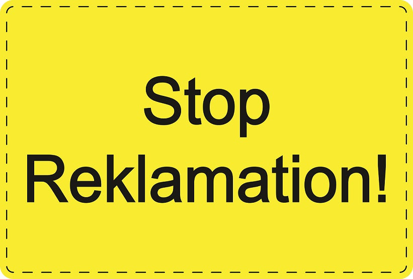 1000 Versandaufkleber "Stop Reklamation!" aus Plastik ES-VER-PE-4000