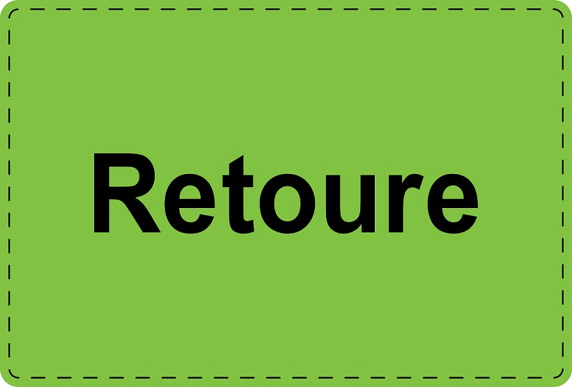 Versandaufkleber "Retoure" aus Plastik