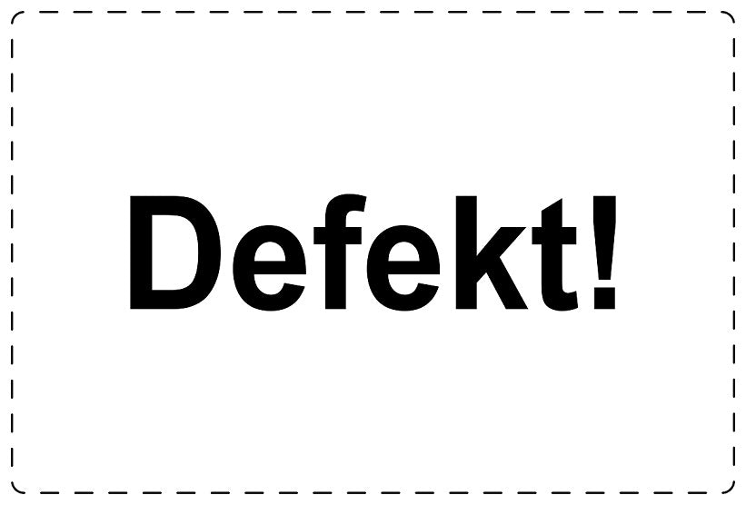 Versandaufkleber "Defekt!" aus Papier