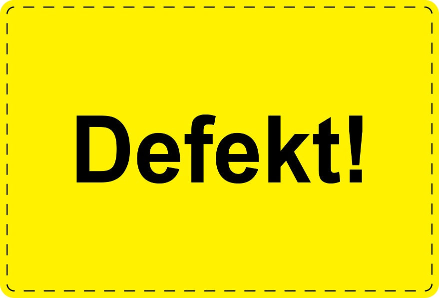 Versandaufkleber "Defekt!" aus Plastik