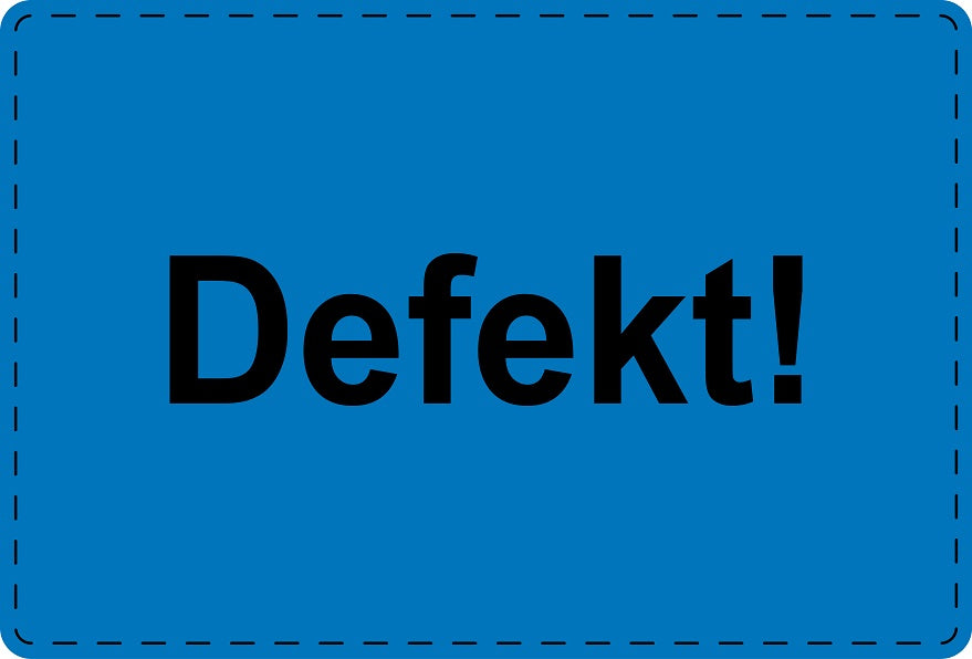 Versandaufkleber "Defekt!" aus Papier