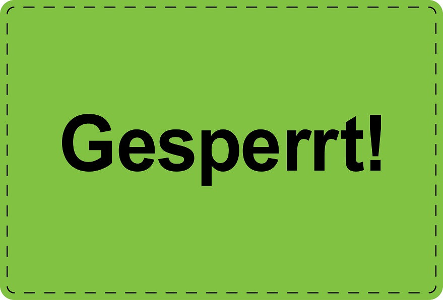 Versandaufkleber "Gesperrt!" aus Plastik
