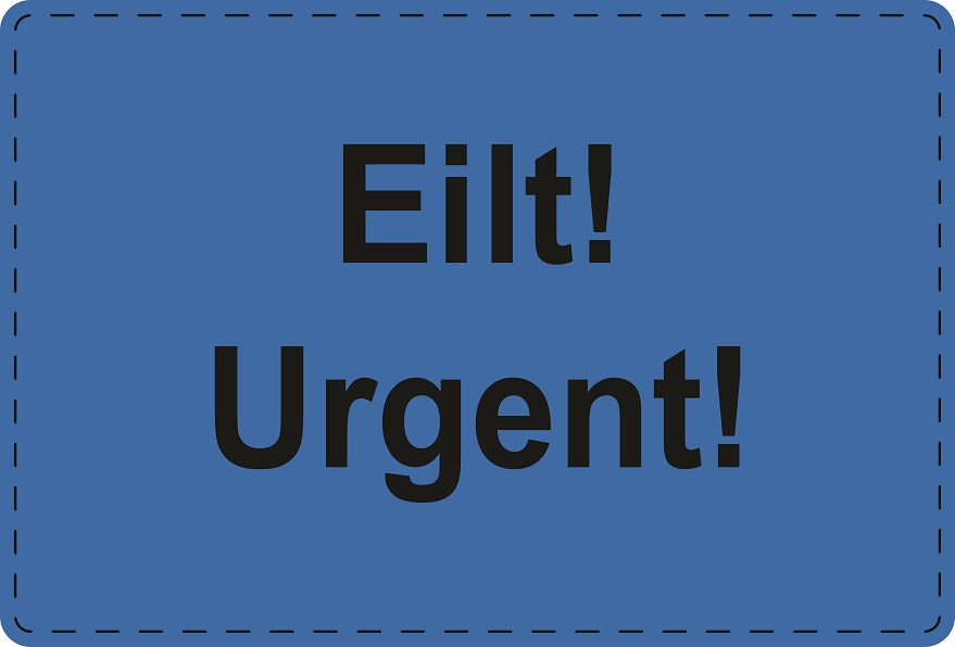 1000 Versandaufkleber "Eilt! Urgent!" aus Plastik ES-VER-PE-5000