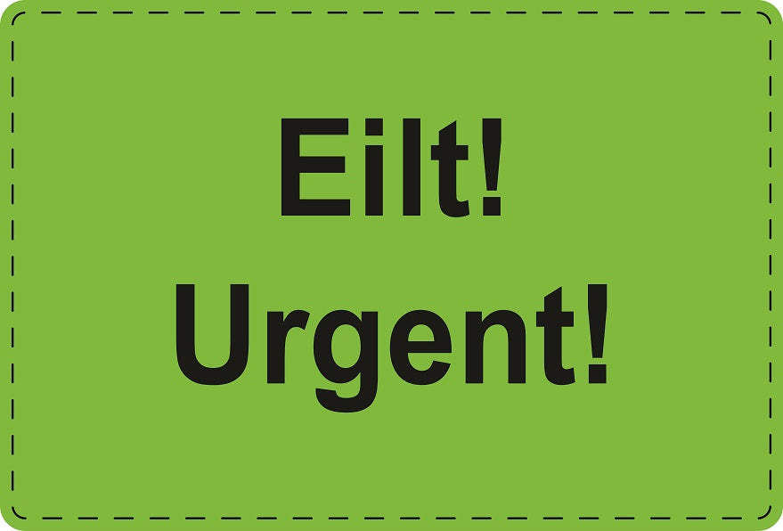 1000 Versandaufkleber "Eilt! Urgent!" aus Plastik ES-VER-PE-5000