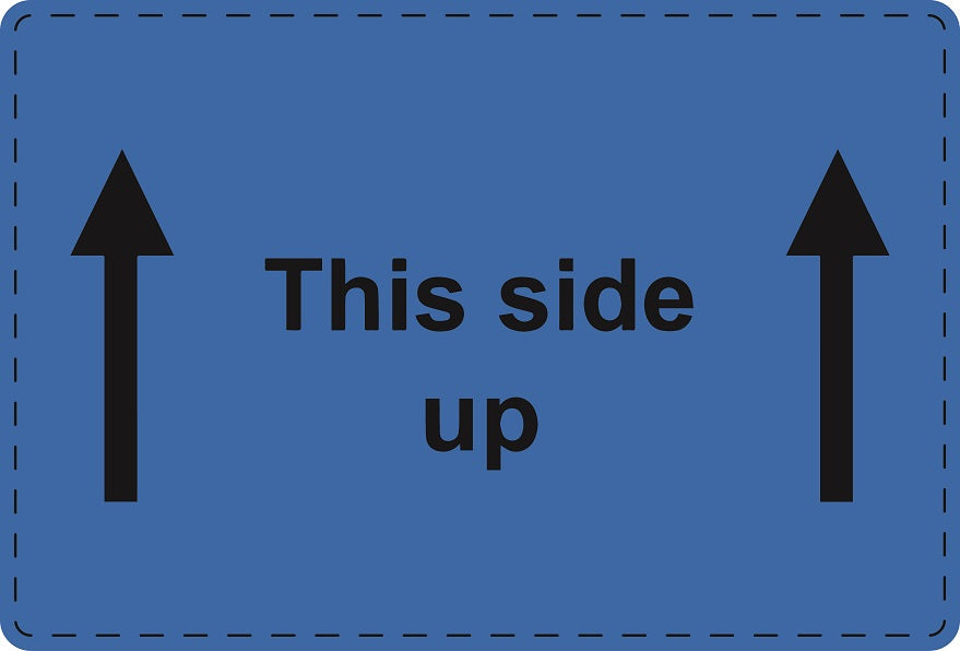 Versandaufkleber "↑This side up↑" aus Plastik