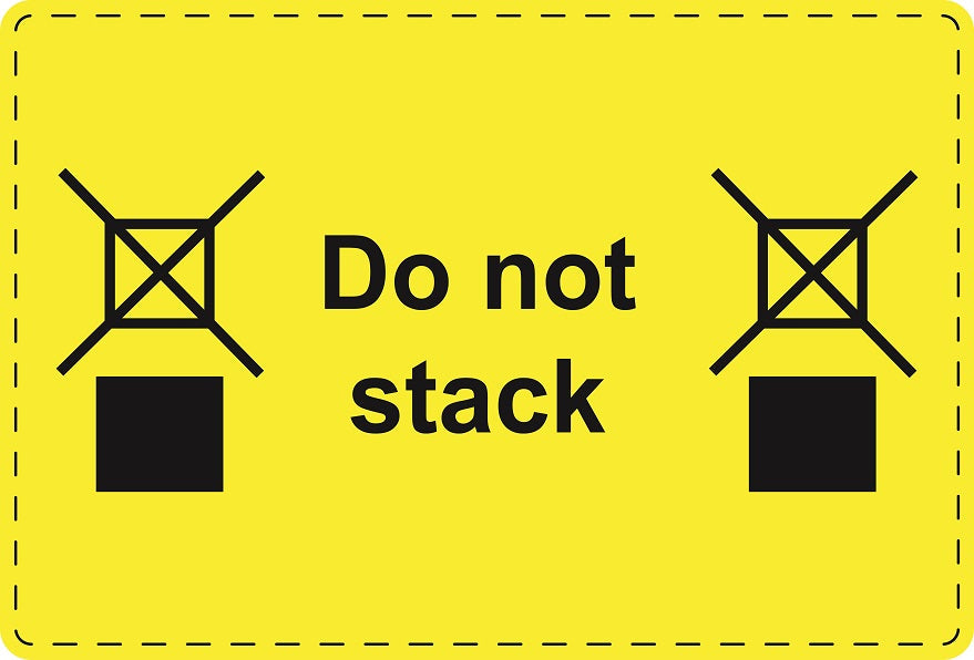 Versandaufkleber "Do not stack" aus Plastik