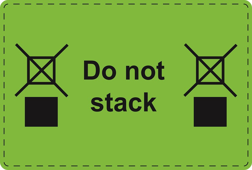 1000 Versandaufkleber "Do not stack" aus Plastik ES-VER-PE-5400