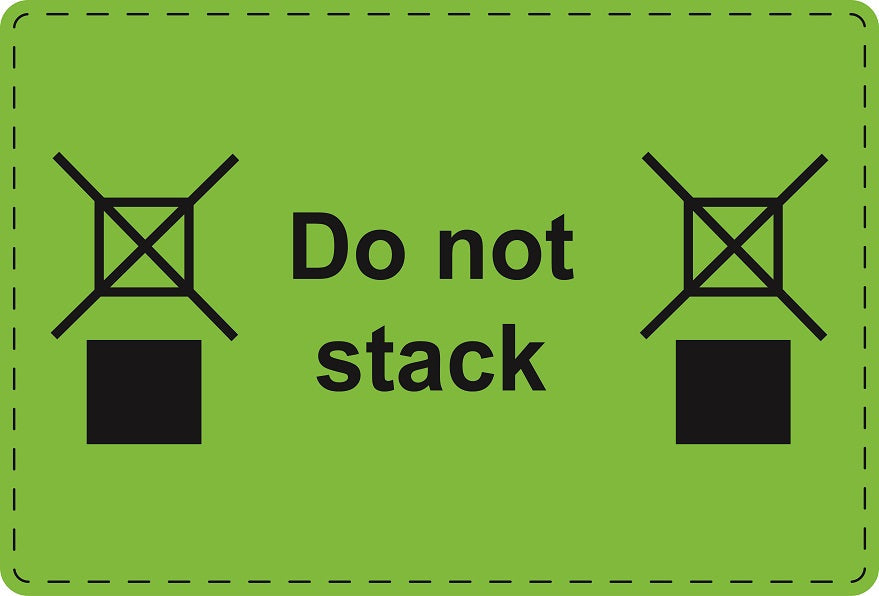 Versandaufkleber "Do not stack" aus Plastik