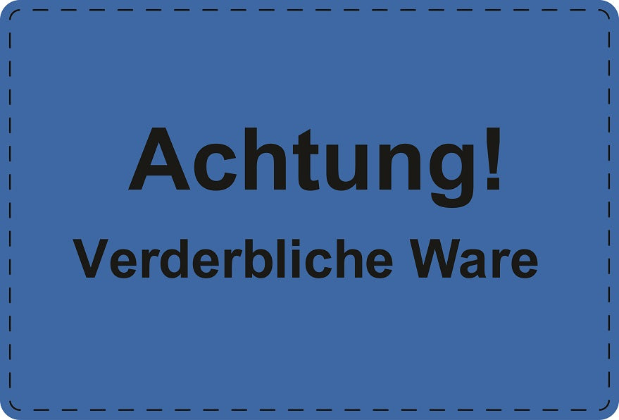 Versandaufkleber "Achtung! Verderbliche Ware" aus Plastik
