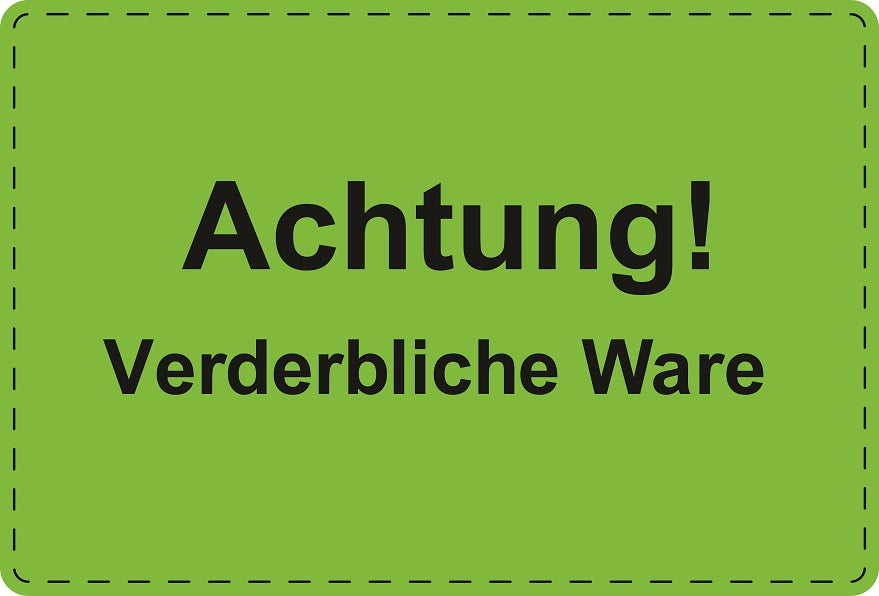 Versandaufkleber "Achtung! Verderbliche Ware" aus Papier