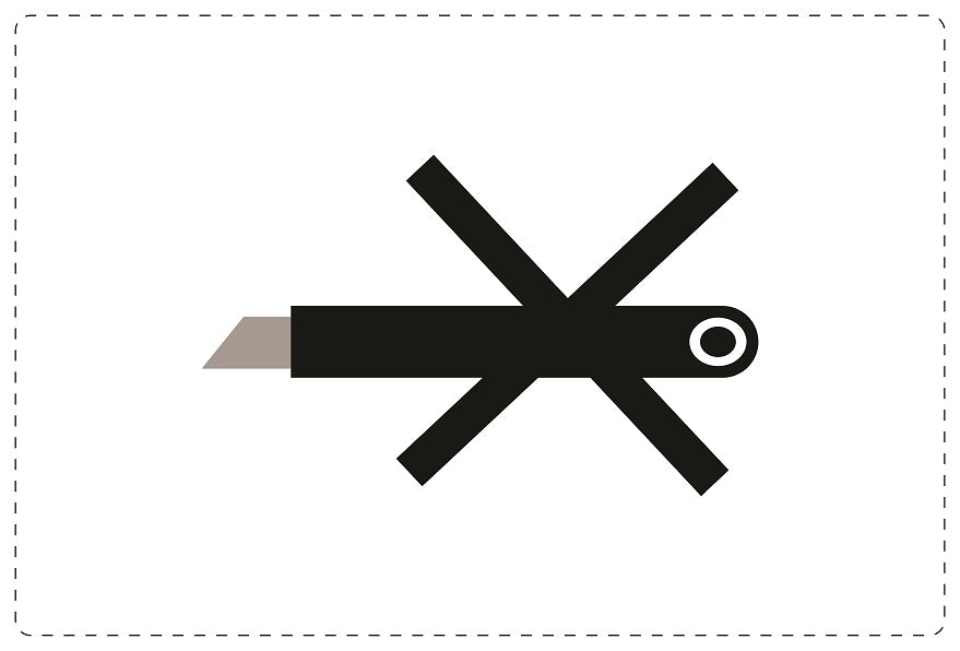 Versandaufkleber "Nicht mit dem Messer öffnen" aus Papier