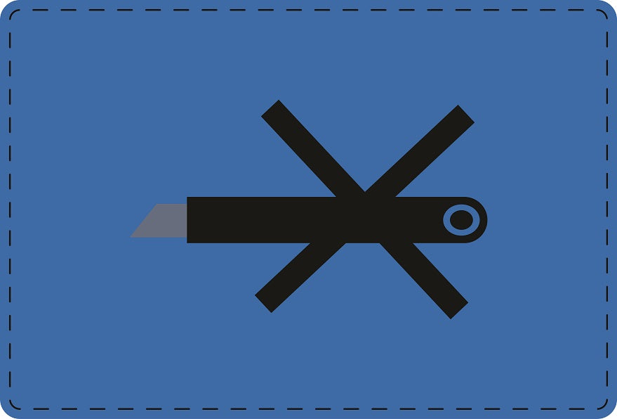 Versandaufkleber "Nicht mit dem Messer öffnen" aus Papier