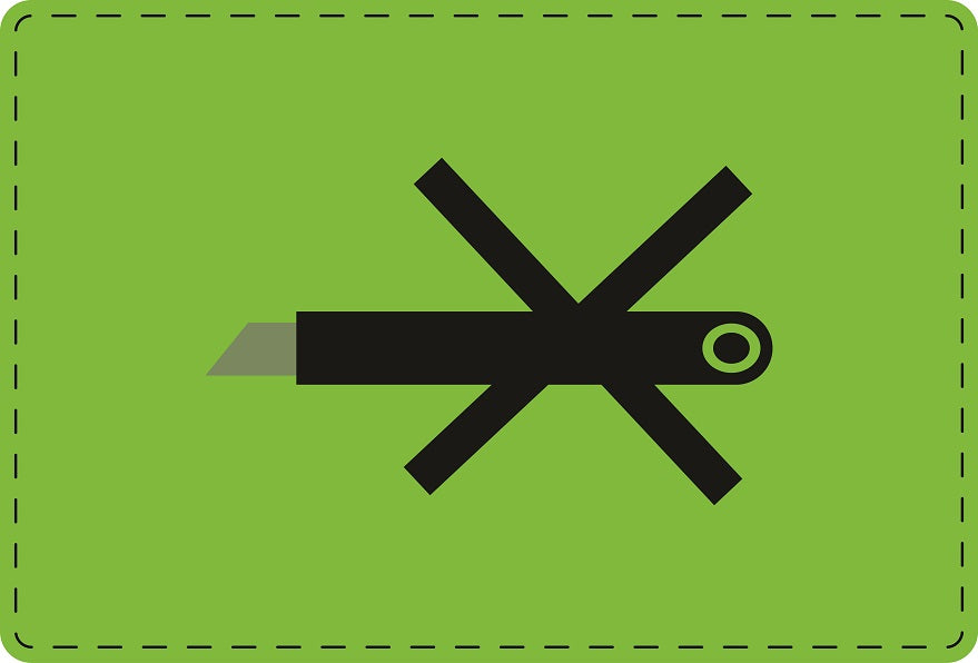 1000 Versandaufkleber "Nicht mit dem Messer öffnen" aus Plastik ES-VER-PE-5800