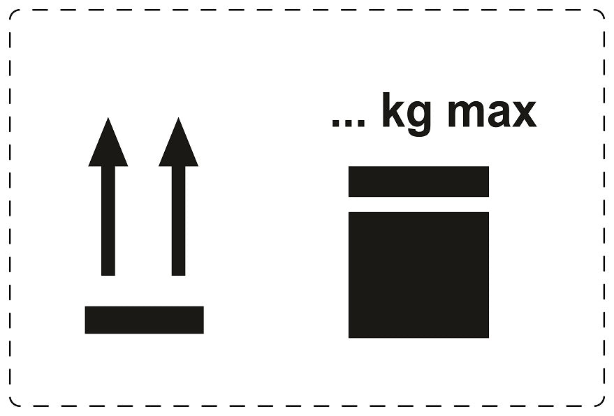 1000 Versandaufkleber "Hier oben + Begrenzung der Stapellast" aus Plastik ES-VER-PE-6000