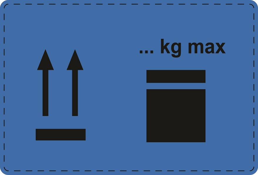 1000 Versandaufkleber "Hier oben + Begrenzung der Stapellast" aus Plastik ES-VER-PE-6000