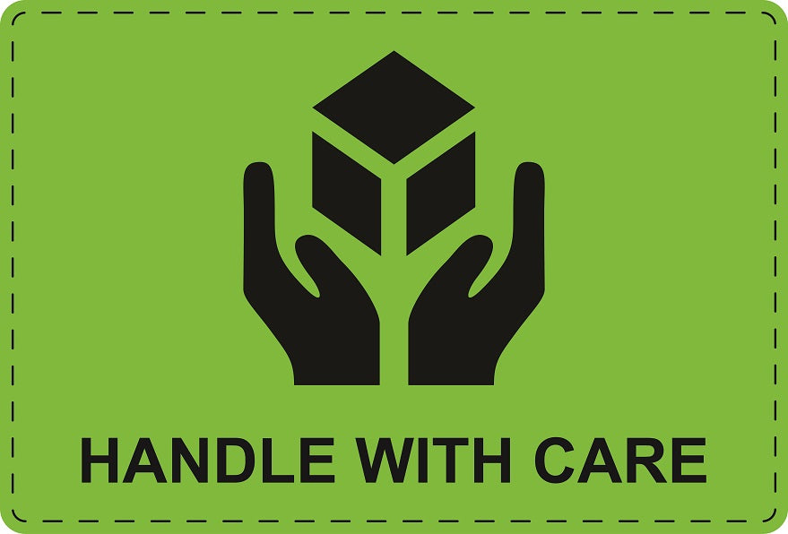 1000 Versandaufkleber "Handle with care" aus Plastik ES-VER-PE-6900