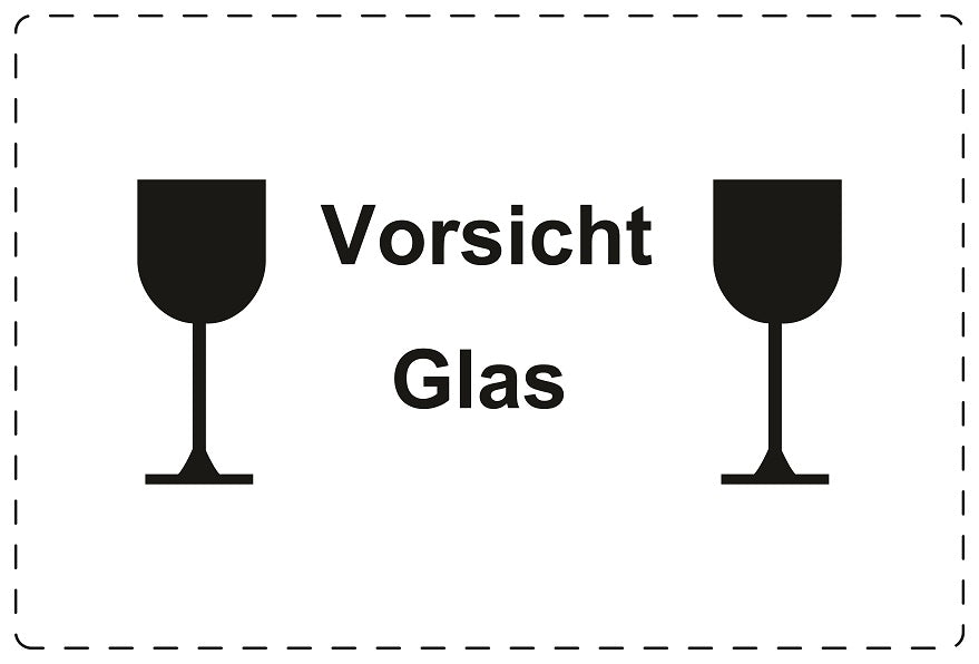 1000 Versandaufkleber "Vorsicht Glas" aus Papier ES-VER-PA-9300