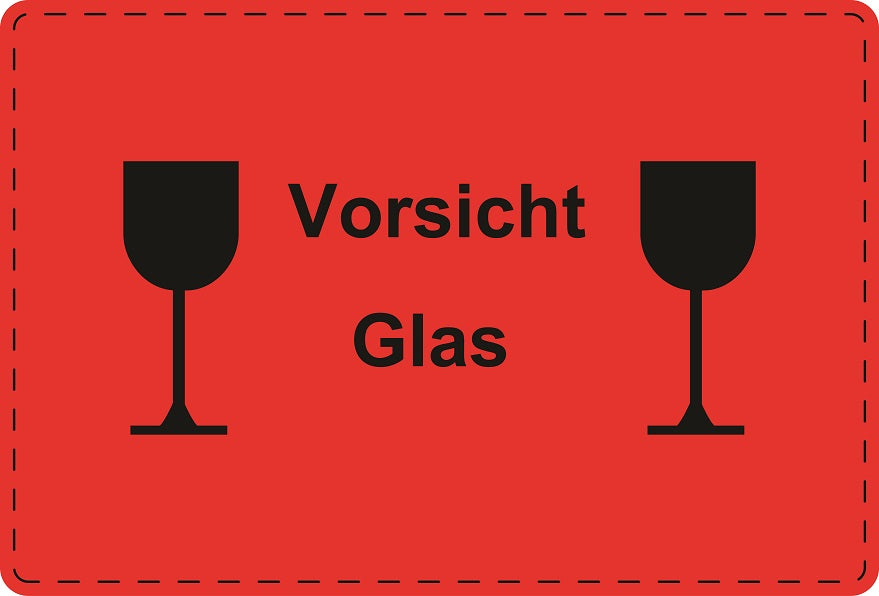 1000 Versandaufkleber "Vorsicht Glas" aus Papier ES-VER-PA-9300