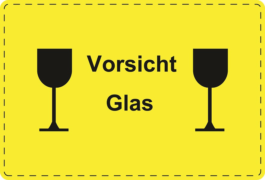 1000 Versandaufkleber "Vorsicht Glas" aus Papier ES-VER-PA-9300