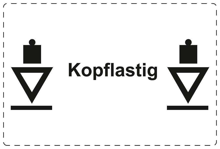 1000 Versandaufkleber "Kopflastig" aus Plastik ES-VER-PE-9400