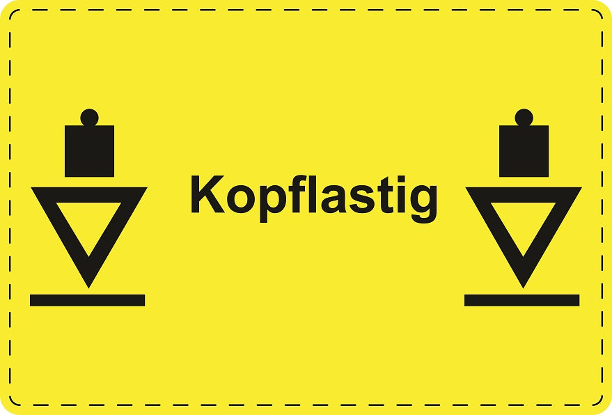 1000 Versandaufkleber "Kopflastig" aus Plastik ES-VER-PE-9400